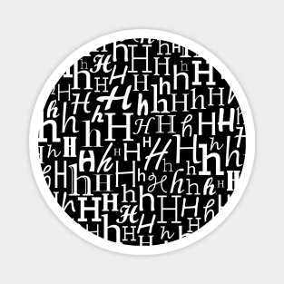 H - Typography (White) Magnet